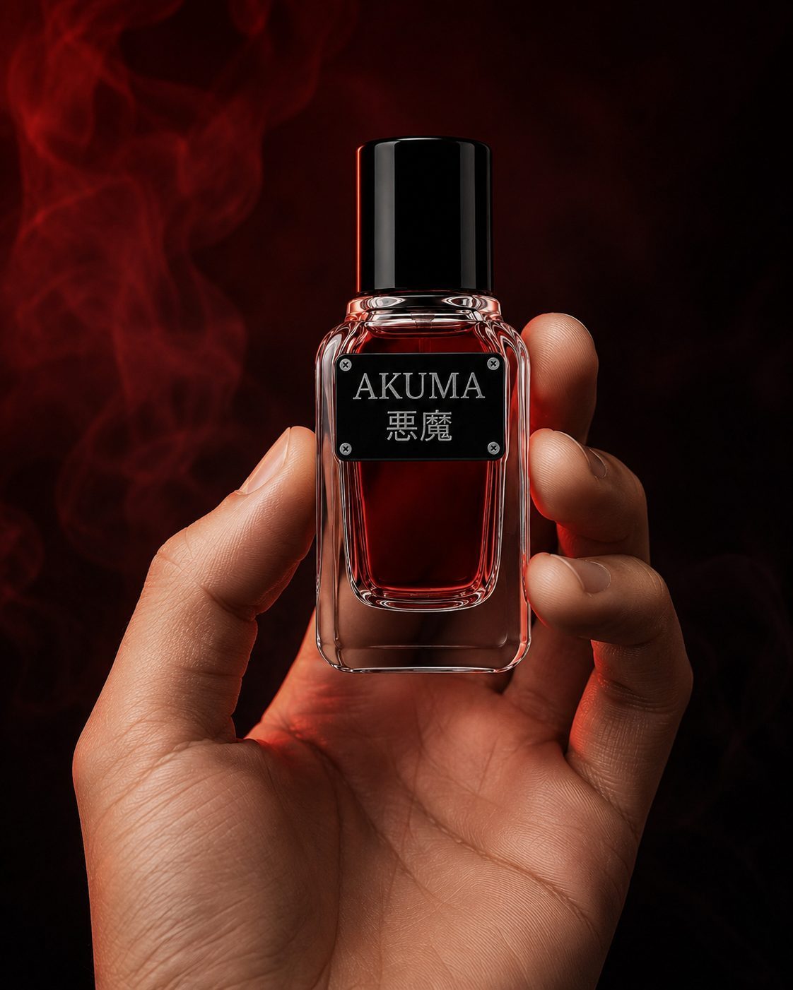 AKUMA bottle held in hand